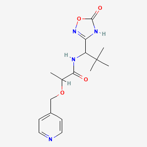 N-[2,2-dimethyl-1-(5-oxo-4H-1,2,4-oxadiazol-3-yl)propyl]-2-(pyridin-4-ylmethoxy)propanamide