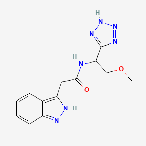 molecular formula C13H15N7O2 B7433648 2-(2H-indazol-3-yl)-N-[2-methoxy-1-(2H-tetrazol-5-yl)ethyl]acetamide 