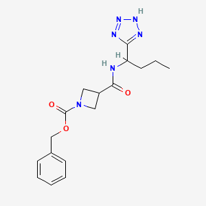 molecular formula C17H22N6O3 B7433659 benzyl 3-[1-(2H-tetrazol-5-yl)butylcarbamoyl]azetidine-1-carboxylate 