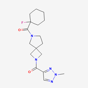 molecular formula C17H24FN5O2 B7433662 [7-(1-Fluorocyclohexanecarbonyl)-2,7-diazaspiro[3.4]octan-2-yl]-(2-methyltriazol-4-yl)methanone 