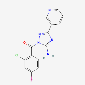 molecular formula C14H9ClFN5O B7433672 (5-Amino-3-pyridin-3-yl-1,2,4-triazol-1-yl)-(2-chloro-4-fluorophenyl)methanone 