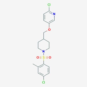 2-Chloro-5-[[1-(4-chloro-2-methylphenyl)sulfonylpiperidin-4-yl]methoxy]pyridine