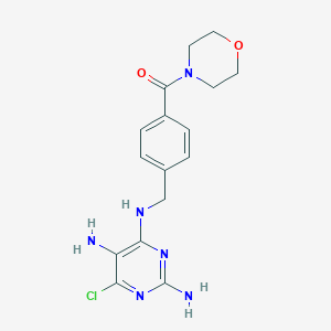 molecular formula C16H19ClN6O2 B7433711 [4-[[(2,5-Diamino-6-chloropyrimidin-4-yl)amino]methyl]phenyl]-morpholin-4-ylmethanone 