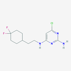 molecular formula C12H17ClF2N4 B7433713 6-chloro-4-N-[2-(4,4-difluorocyclohexyl)ethyl]pyrimidine-2,4-diamine 