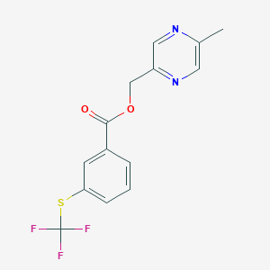 molecular formula C14H11F3N2O2S B7433717 (5-Methylpyrazin-2-yl)methyl 3-(trifluoromethylsulfanyl)benzoate 