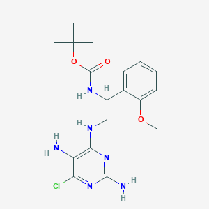 tert-butyl N-[2-[(2,5-diamino-6-chloropyrimidin-4-yl)amino]-1-(2-methoxyphenyl)ethyl]carbamate