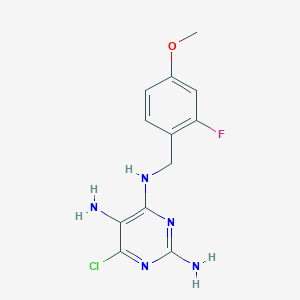 6-chloro-4-N-[(2-fluoro-4-methoxyphenyl)methyl]pyrimidine-2,4,5-triamine