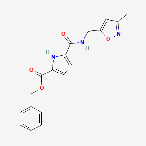 molecular formula C18H17N3O4 B7433741 benzyl 5-[(3-methyl-1,2-oxazol-5-yl)methylcarbamoyl]-1H-pyrrole-2-carboxylate 