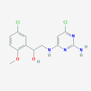 molecular formula C13H14Cl2N4O2 B7433750 2-[(2-Amino-6-chloropyrimidin-4-yl)amino]-1-(5-chloro-2-methoxyphenyl)ethanol 