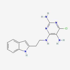 molecular formula C14H15ClN6 B7433770 6-chloro-4-N-[2-(1H-indol-2-yl)ethyl]pyrimidine-2,4,5-triamine 