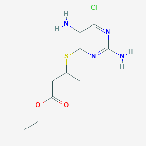 molecular formula C10H15ClN4O2S B7433791 Ethyl 3-(2,5-diamino-6-chloropyrimidin-4-yl)sulfanylbutanoate 