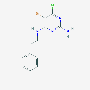 molecular formula C13H14BrClN4 B7433797 5-bromo-6-chloro-4-N-[2-(4-methylphenyl)ethyl]pyrimidine-2,4-diamine 