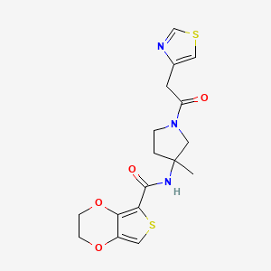 molecular formula C17H19N3O4S2 B7433798 N-[3-methyl-1-[2-(1,3-thiazol-4-yl)acetyl]pyrrolidin-3-yl]-2,3-dihydrothieno[3,4-b][1,4]dioxine-5-carboxamide 