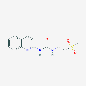molecular formula C13H15N3O3S B7433806 1-(2-Methylsulfonylethyl)-3-quinolin-2-ylurea 