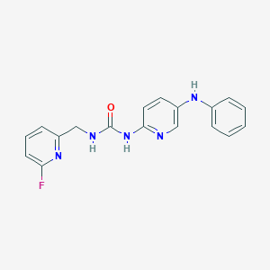 molecular formula C18H16FN5O B7433820 1-(5-Anilinopyridin-2-yl)-3-[(6-fluoropyridin-2-yl)methyl]urea 