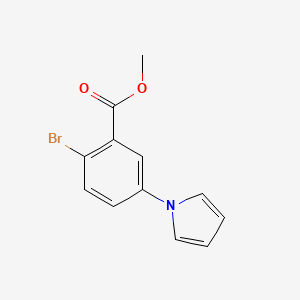 molecular formula C12H10BrNO2 B7433822 methyl 2-bromo-5-(1H-pyrrol-1-yl)benzoate 