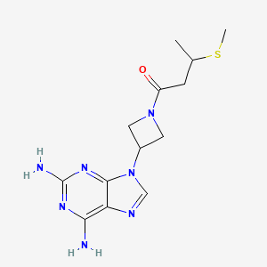 molecular formula C13H19N7OS B7433827 1-[3-(2,6-Diaminopurin-9-yl)azetidin-1-yl]-3-methylsulfanylbutan-1-one 
