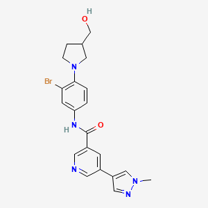 molecular formula C21H22BrN5O2 B7433881 N-[3-bromo-4-[3-(hydroxymethyl)pyrrolidin-1-yl]phenyl]-5-(1-methylpyrazol-4-yl)pyridine-3-carboxamide 