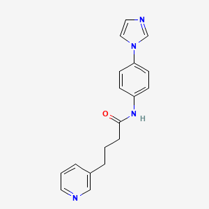 molecular formula C18H18N4O B7433887 N-(4-imidazol-1-ylphenyl)-4-pyridin-3-ylbutanamide 