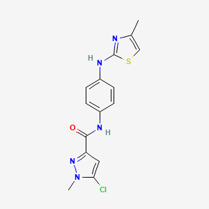 molecular formula C15H14ClN5OS B7433899 5-chloro-1-methyl-N-[4-[(4-methyl-1,3-thiazol-2-yl)amino]phenyl]pyrazole-3-carboxamide 