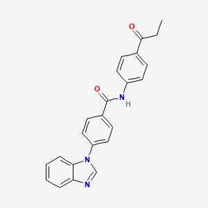 molecular formula C23H19N3O2 B7433930 4-(benzimidazol-1-yl)-N-(4-propanoylphenyl)benzamide 
