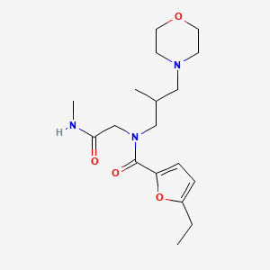 molecular formula C18H29N3O4 B7433941 5-ethyl-N-[2-(methylamino)-2-oxoethyl]-N-(2-methyl-3-morpholin-4-ylpropyl)furan-2-carboxamide 