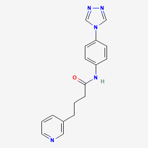 molecular formula C17H17N5O B7433951 4-pyridin-3-yl-N-[4-(1,2,4-triazol-4-yl)phenyl]butanamide 