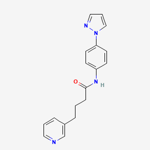 molecular formula C18H18N4O B7433970 N-(4-pyrazol-1-ylphenyl)-4-pyridin-3-ylbutanamide 