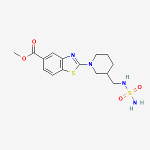 molecular formula C15H20N4O4S2 B7433978 Methyl 2-[3-[(sulfamoylamino)methyl]piperidin-1-yl]-1,3-benzothiazole-5-carboxylate 