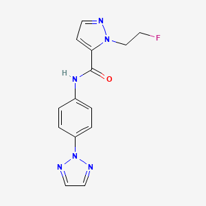 molecular formula C14H13FN6O B7433987 2-(2-fluoroethyl)-N-[4-(triazol-2-yl)phenyl]pyrazole-3-carboxamide 