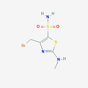 molecular formula C5H8BrN3O2S2 B7433995 4-(Bromomethyl)-2-(methylamino)-1,3-thiazole-5-sulfonamide 