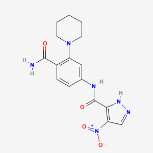 N-(4-carbamoyl-3-piperidin-1-ylphenyl)-4-nitro-1H-pyrazole-5-carboxamide
