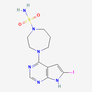 molecular formula C11H15IN6O2S B7434043 4-(6-iodo-7H-pyrrolo[2,3-d]pyrimidin-4-yl)-1,4-diazepane-1-sulfonamide 