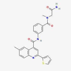 molecular formula C25H22N4O3S B7434071 N-[3-[(2-amino-2-oxoethyl)-methylcarbamoyl]phenyl]-6-methyl-2-thiophen-2-ylquinoline-4-carboxamide 
