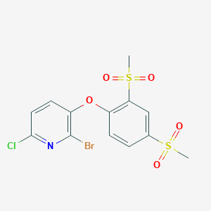 molecular formula C13H11BrClNO5S2 B7434078 3-[2,4-Bis(methylsulfonyl)phenoxy]-2-bromo-6-chloropyridine 