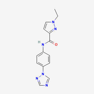 molecular formula C14H14N6O B7434090 1-ethyl-N-[4-(1,2,4-triazol-1-yl)phenyl]pyrazole-3-carboxamide 