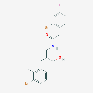 molecular formula C19H20Br2FNO2 B7434095 2-(2-bromo-4-fluorophenyl)-N-[2-[(3-bromo-2-methylphenyl)methyl]-3-hydroxypropyl]acetamide 