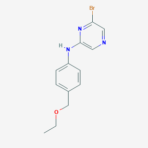 molecular formula C13H14BrN3O B7434100 6-bromo-N-[4-(ethoxymethyl)phenyl]pyrazin-2-amine 
