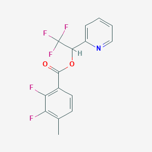 molecular formula C15H10F5NO2 B7434102 (2,2,2-Trifluoro-1-pyridin-2-ylethyl) 2,3-difluoro-4-methylbenzoate 