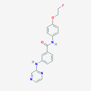 molecular formula C19H17FN4O2 B7434112 N-[4-(2-fluoroethoxy)phenyl]-3-(pyrazin-2-ylamino)benzamide 