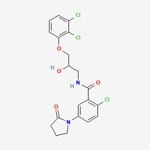 2-chloro-N-[3-(2,3-dichlorophenoxy)-2-hydroxypropyl]-5-(2-oxopyrrolidin-1-yl)benzamide