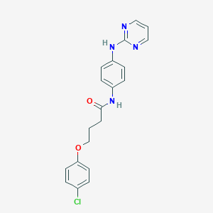 molecular formula C20H19ClN4O2 B7434125 4-(4-chlorophenoxy)-N-[4-(pyrimidin-2-ylamino)phenyl]butanamide 
