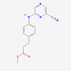 molecular formula C15H14N4O2 B7434163 Methyl 3-[4-[(6-cyanopyrazin-2-yl)amino]phenyl]propanoate 