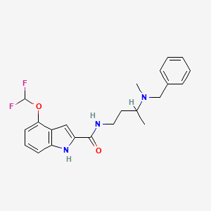 molecular formula C22H25F2N3O2 B7434190 N-[3-[benzyl(methyl)amino]butyl]-4-(difluoromethoxy)-1H-indole-2-carboxamide 