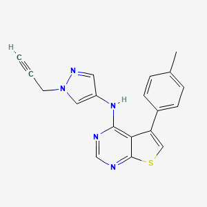 molecular formula C19H15N5S B7434201 5-(4-methylphenyl)-N-(1-prop-2-ynylpyrazol-4-yl)thieno[2,3-d]pyrimidin-4-amine 