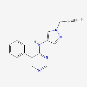 molecular formula C16H13N5 B7434213 5-phenyl-N-(1-prop-2-ynylpyrazol-4-yl)pyrimidin-4-amine 