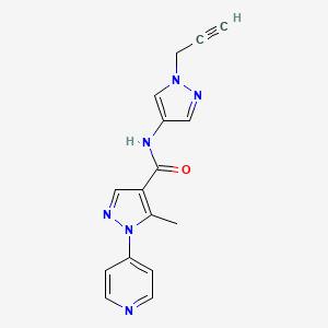 molecular formula C16H14N6O B7434217 5-methyl-N-(1-prop-2-ynylpyrazol-4-yl)-1-pyridin-4-ylpyrazole-4-carboxamide 
