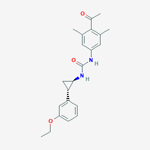 molecular formula C22H26N2O3 B7434219 1-(4-acetyl-3,5-dimethylphenyl)-3-[(1R,2S)-2-(3-ethoxyphenyl)cyclopropyl]urea 