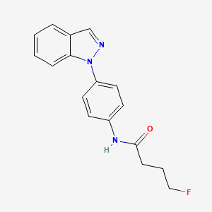 molecular formula C17H16FN3O B7434227 4-fluoro-N-(4-indazol-1-ylphenyl)butanamide 