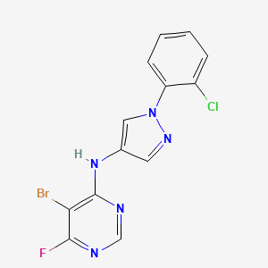 molecular formula C13H8BrClFN5 B7434244 5-bromo-N-[1-(2-chlorophenyl)pyrazol-4-yl]-6-fluoropyrimidin-4-amine 